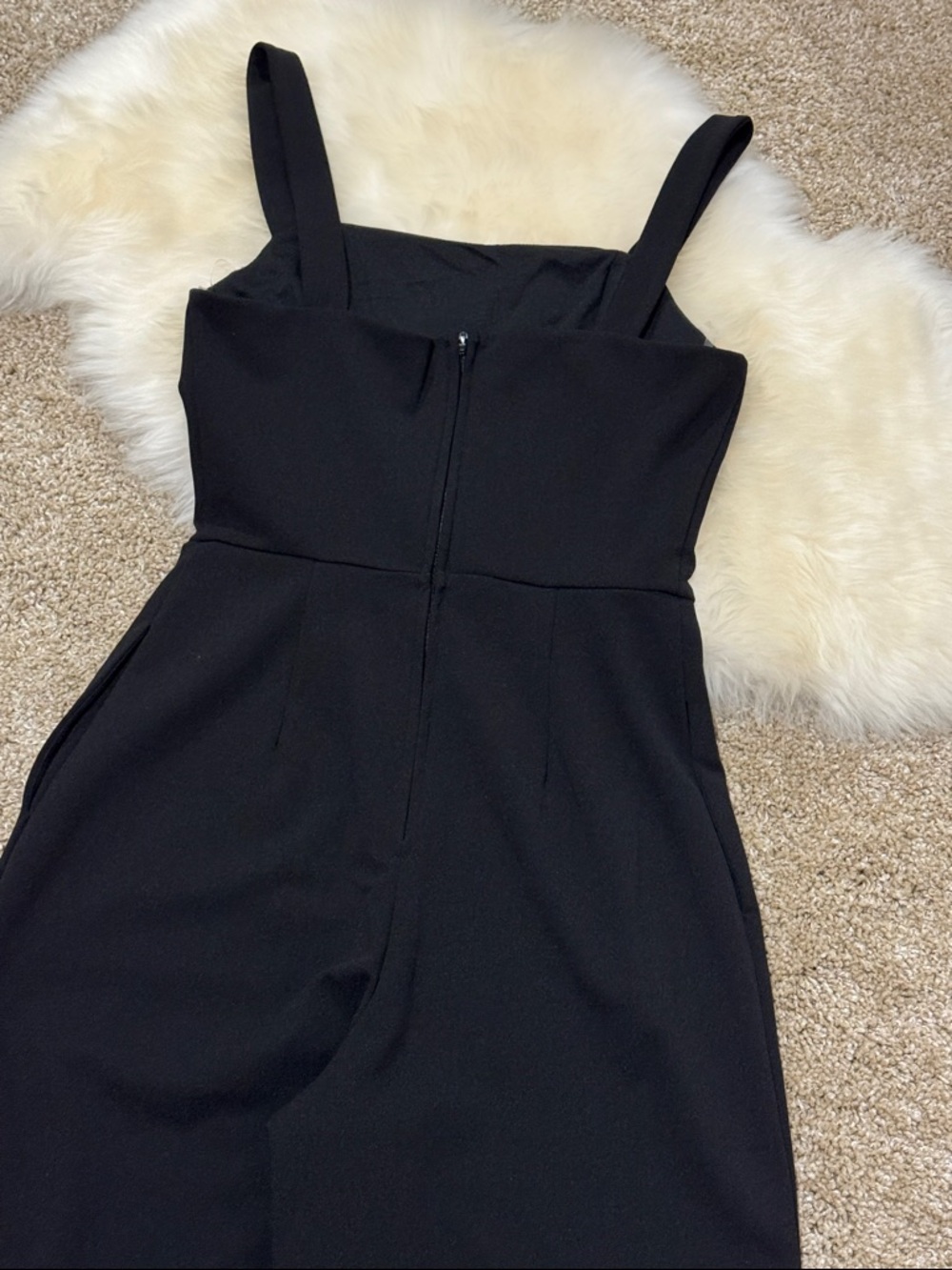 NWOT Crystal Sky Women’s Black Wide-Leg Square-Neck Jumpsuit Size S - Picture 7 of 7